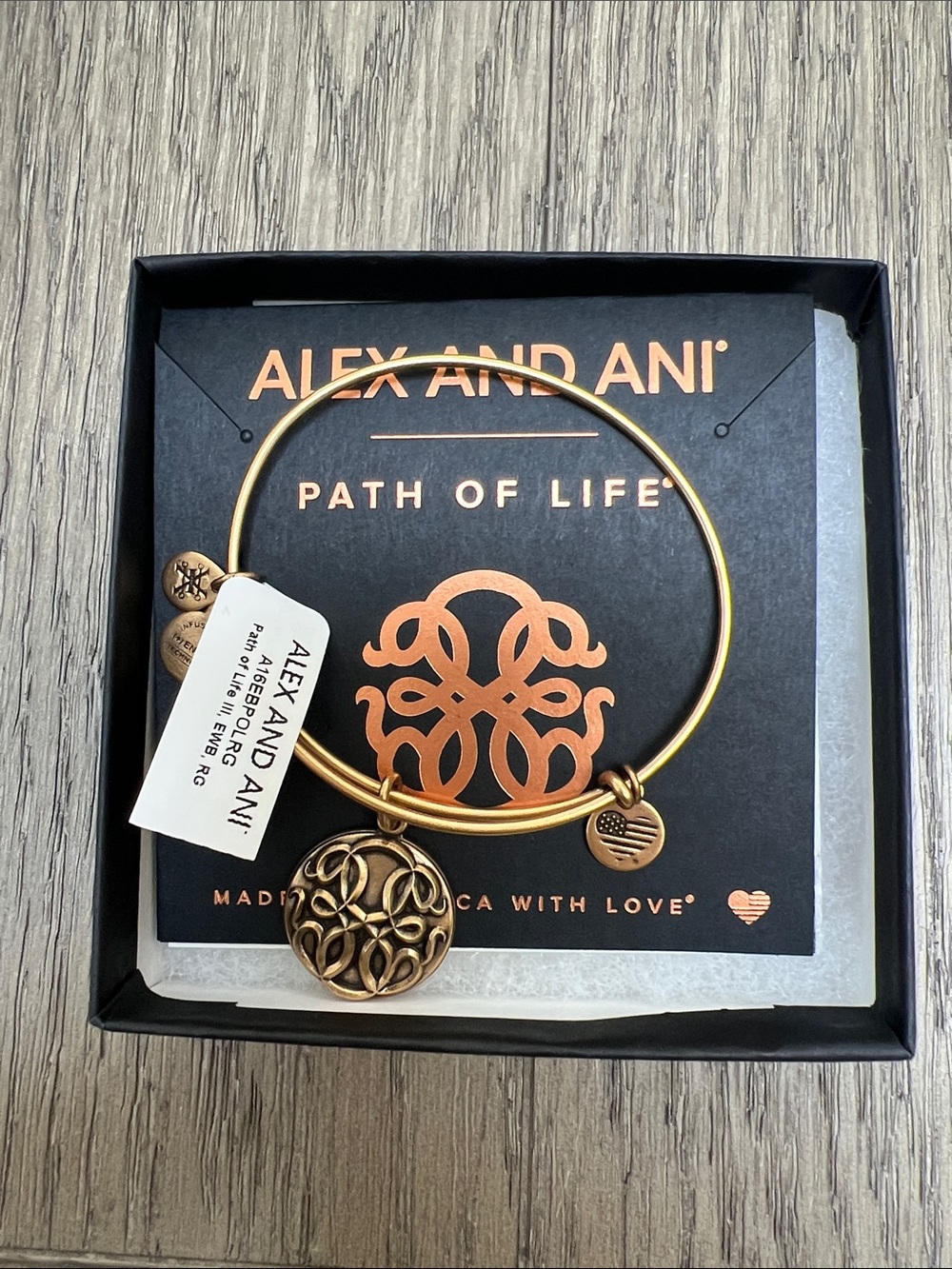 Alex and Ani Gold Tone Path of Life Charm Bangle